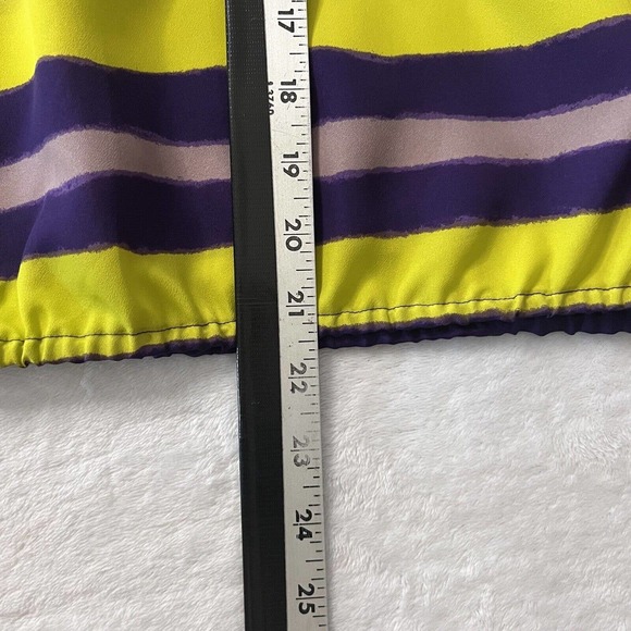 Ann Taylor Loft Shirt Womens Petite Small PS Multicolor Striped Short Sleeve - Picture 6 of 7